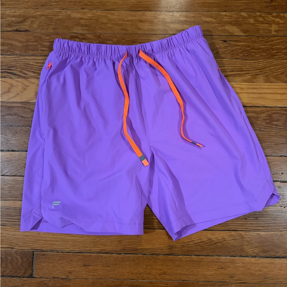 Purple Fabletics 7” Shorts with linear